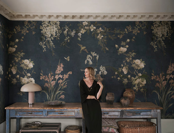 Nicola – Classic Blue – custom sized wallpaper mural (per m²)