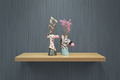 Giraffe & Zebra Planters with Nobile Blue Black Wallpaper
