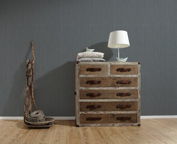 Nobile Architects Textured Heavy Weight WIDE Vinyl Wallpaper - Denim Grey