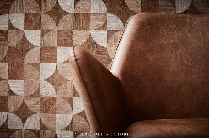Nordic Copenhagen Geometric Wallpaper - Light Brown - Last 12 Rolls