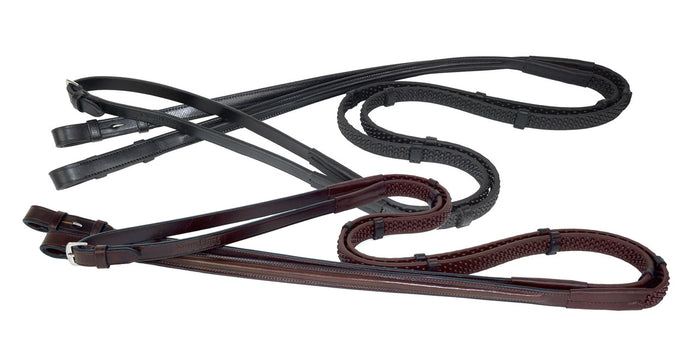 Nunn Finer Soft Grip Reins with Hand Stops Hook Ends