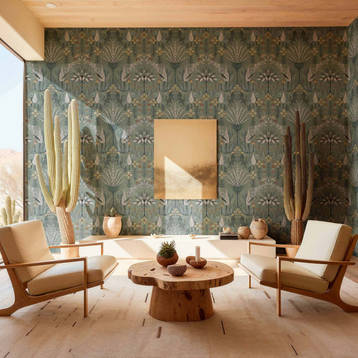 Oasis  Villa Wallpaper - Celedon
