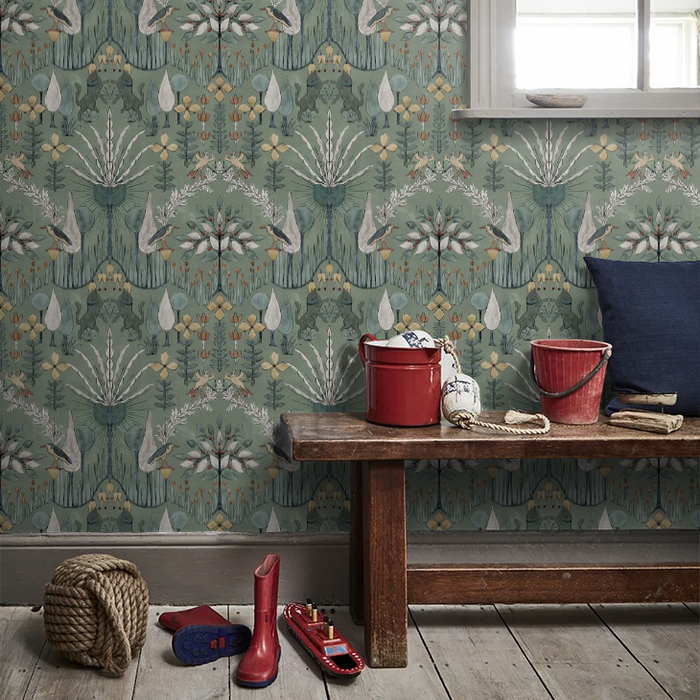 Oasis  Villa Wallpaper - Celedon