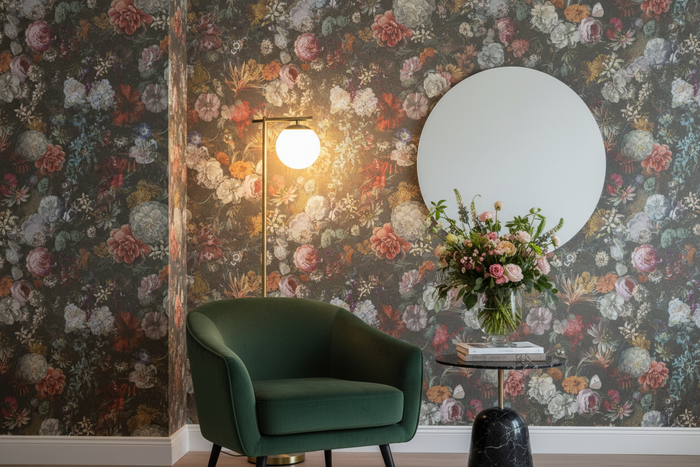 Obi Spectacular Floral Wallpaper Room Shot