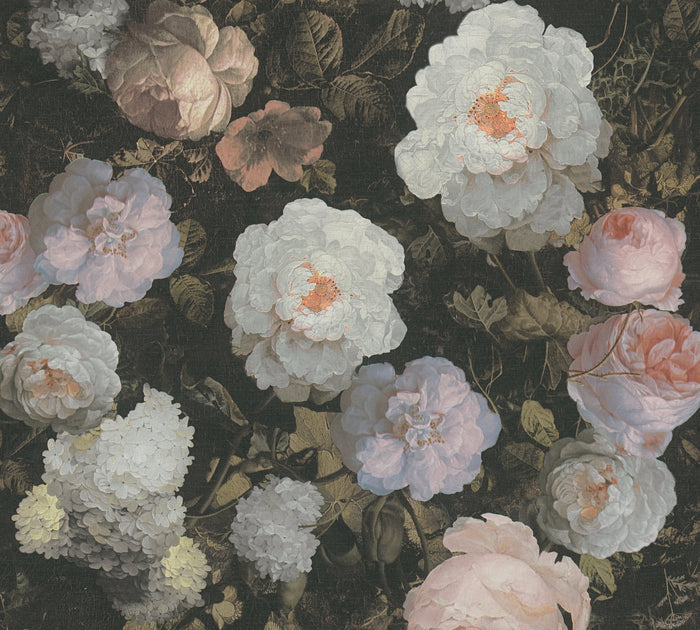 Oil Painting - Floral Vinyl Wallpaper - Pink & White - Last 4 Rolls