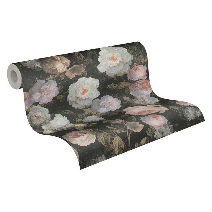 Oil Painting - Floral Vinyl Wallpaper - Pink & White - Last 4 Rolls