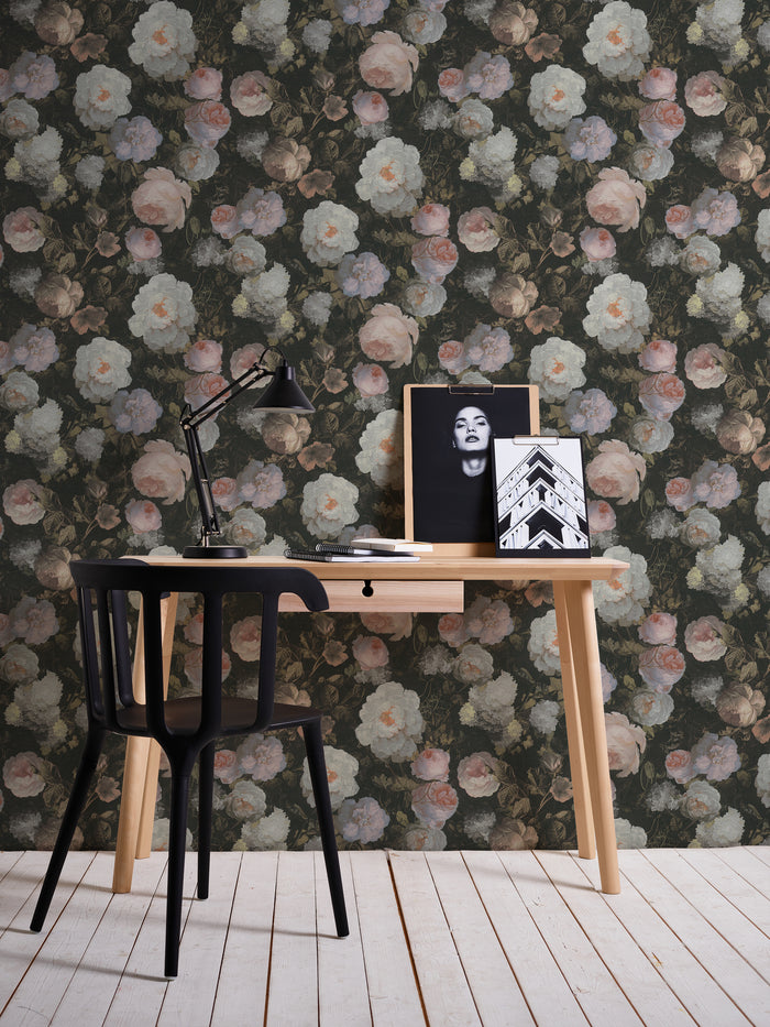 Oil Painting - Floral Vinyl Wallpaper - Pink & White - Last 4 Rolls