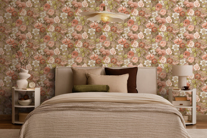Olivia Floral Wallpaper – Rose
