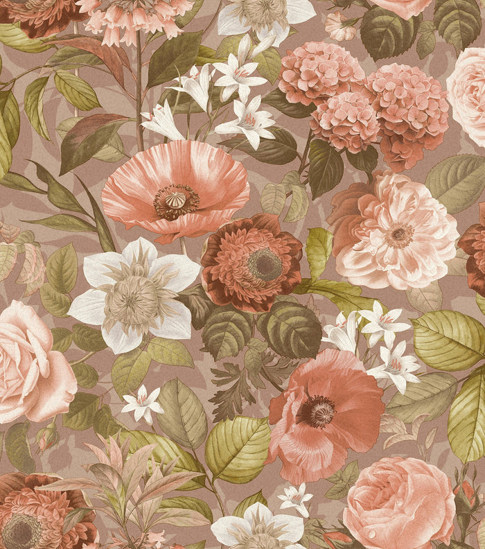 Olivia Floral Wallpaper – Rose pattern detail