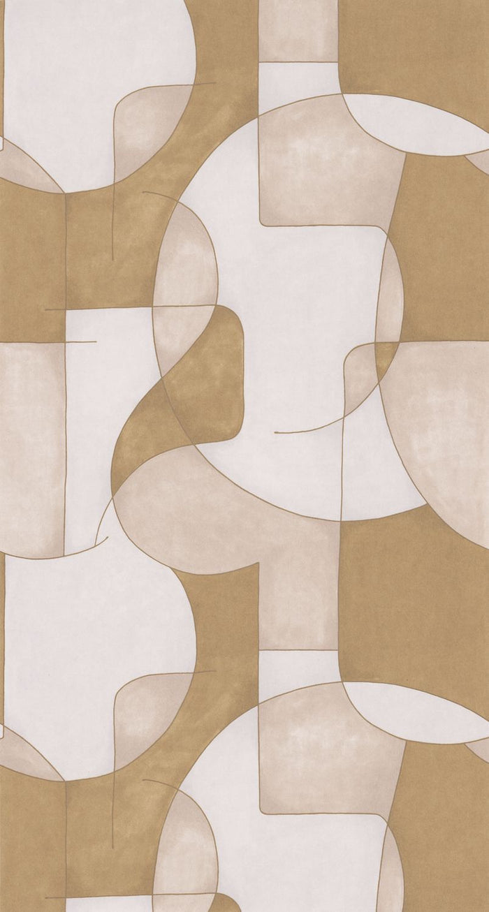 Op'art Geometric Wallpaper - Beige