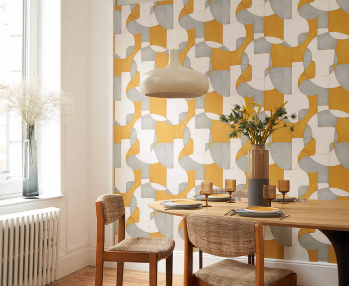 Op'art Geometric Wallpaper - Gold