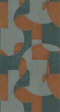 Op'art Geometric Wallpaper - Green/Copper