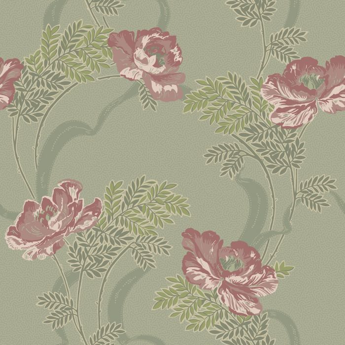 Ovansjo Poppy Wallpaper - Green
