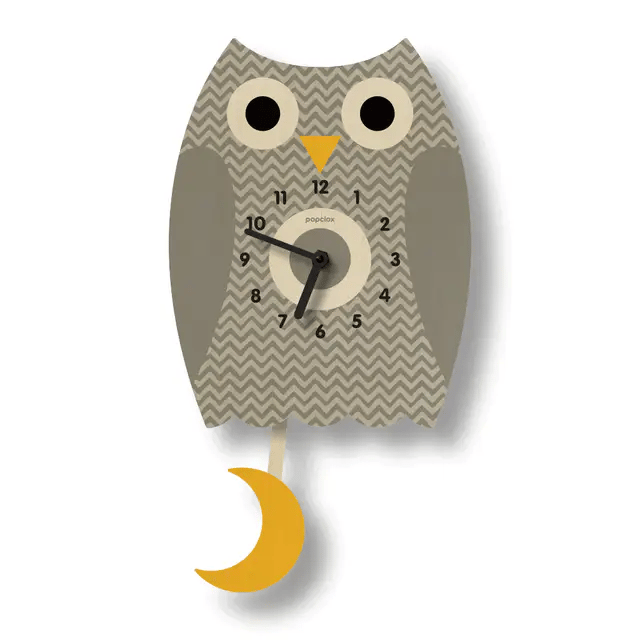 Owl Pendulum Clock - Wood