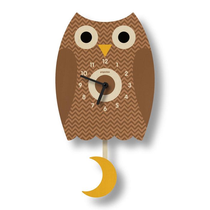 Owl Pendulum Clock - Wood