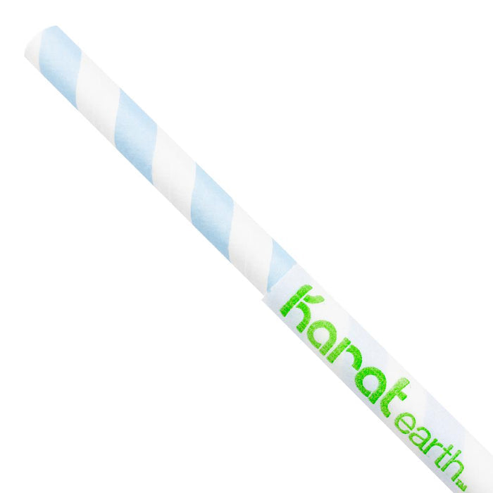 Paper Straws - Karat Earth 10.25" Giant Paper Spiral Straws (7mm) Wrapped - Blue & White (1,200 ct)-Paper Straws-Restaurant Supply Drop-Restaurant Supply Drop