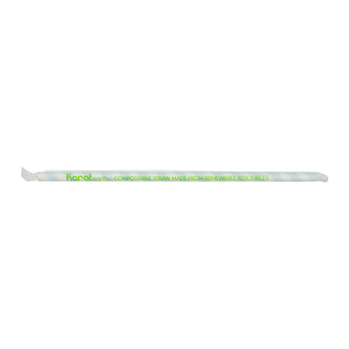 Paper Straws - Karat Earth 10.25" Giant Paper Spiral Straws (7mm) Wrapped - Blue & White (1,200 ct)-Paper Straws-Restaurant Supply Drop-Restaurant Supply Drop