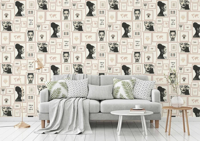 Parisian Portrait - Modern Wallpaper - Beige