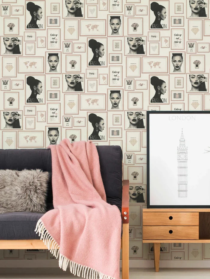 Parisian Portrait - Modern Wallpaper - Beige