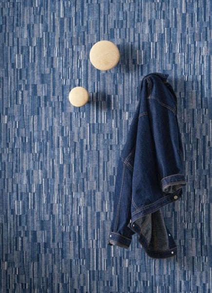 Patch Denim Vinyl Wallpaper - Bleu Denim