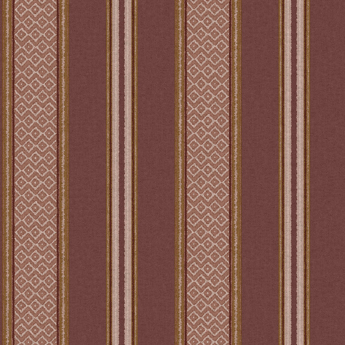 Russet woven-stripe wallpaper — flat pattern detail, Patola by The Inside