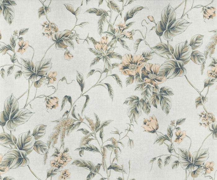 Peachy Flora - Custom Sized Wallpaper Mural (per m2)