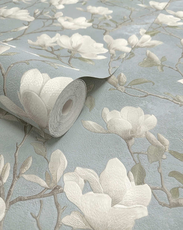 Petalina Textured Wallpaper -  Blue