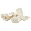 PFAS Free Compostable 6''x6'' Bagasse Food Containers - Karat Earth - 500 ct-To-Go Packaging-Karat-Restaurant Supply Drop