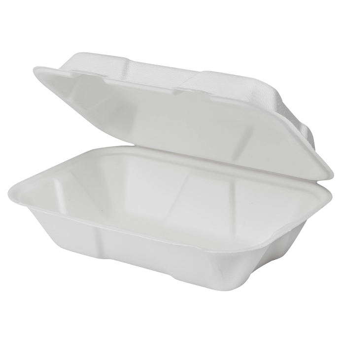 PFAS Free Compostable 9''x6'' Bagasse Food Containers - Karat Earth - 200 ct-To-Go Packaging-Karat-Restaurant Supply Drop