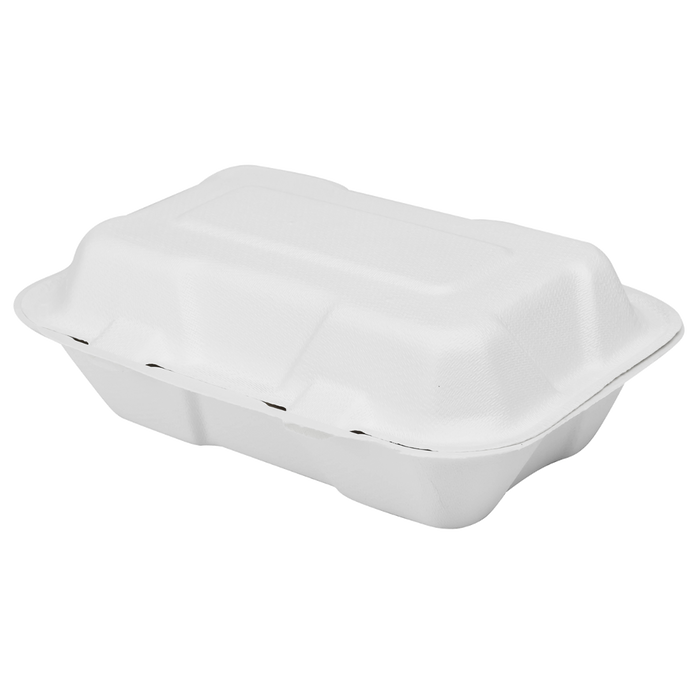 PFAS Free Compostable 9''x6'' Bagasse Food Containers - Karat Earth - 200 ct-To-Go Packaging-Karat-Restaurant Supply Drop