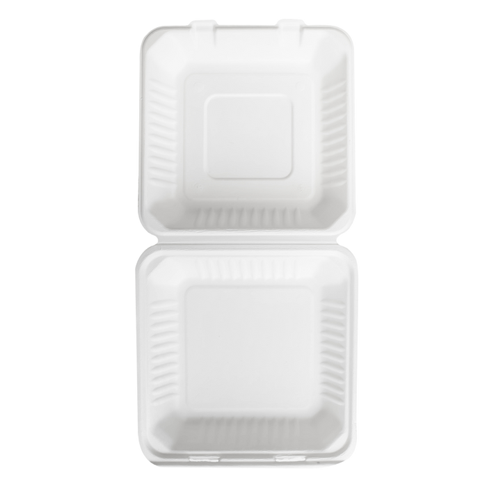 PFAS Free Compostable 9''x9'' Bagasse Food Containers - Karat Earth - 200 ct-To-Go Packaging-Karat-Restaurant Supply Drop