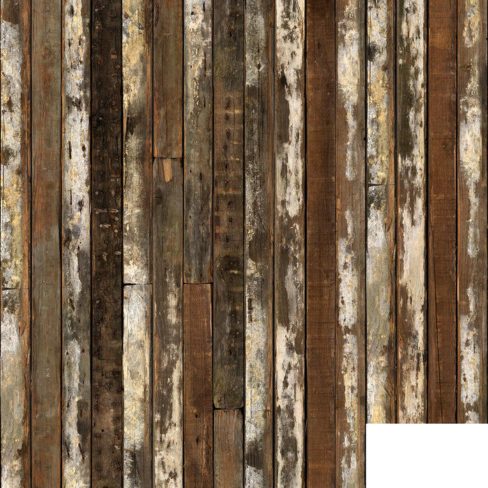 Piet Hein Eek 'Scrapwood Series' Wallpaper - White/Brown Beams Scrapwood - PHE13