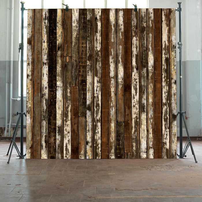 Piet Hein Eek 'Scrapwood Series' Wallpaper - White/Brown Beams Scrapwood - PHE13
