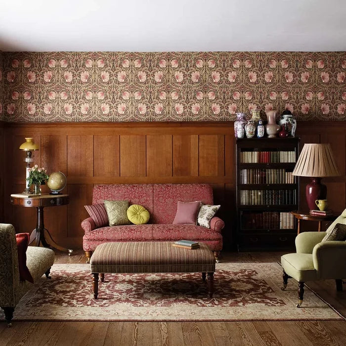 Pimpernel Wallpaper - Brick/Olive