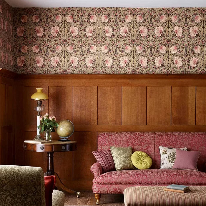 Pimpernel Wallpaper - Brick/Olive
