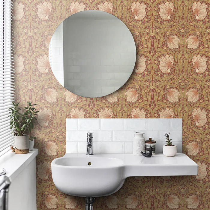 Pimpernel Wallpaper - Brick/Olive