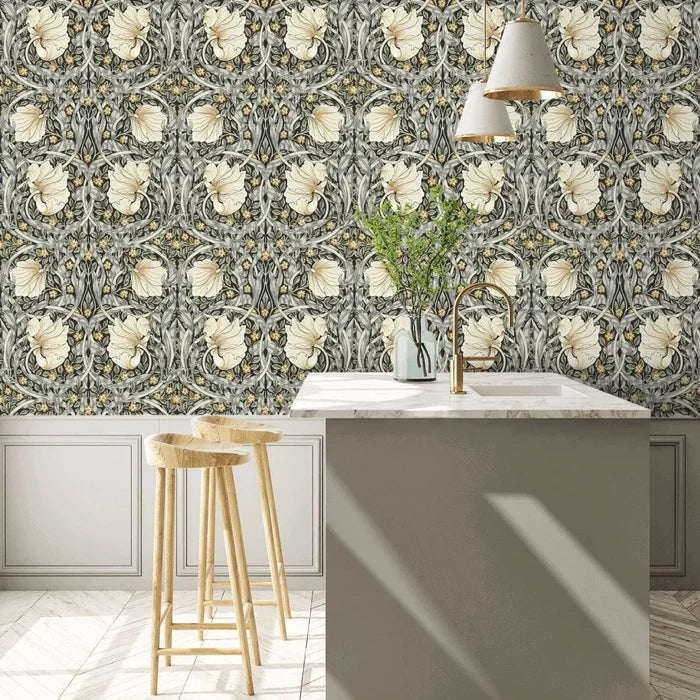 Pimpernel Wallpaper - Ink/Sage