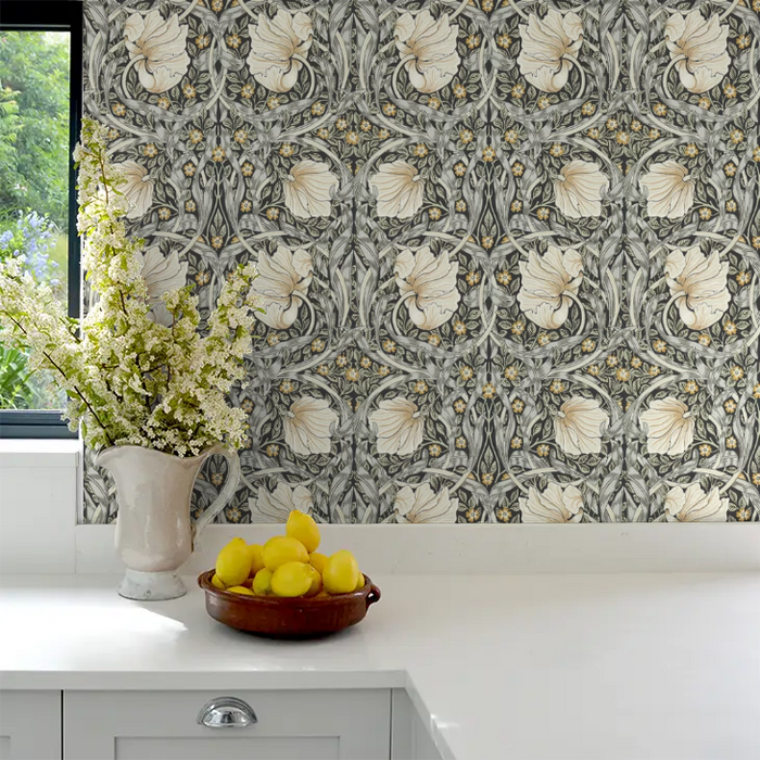 Pimpernel Wallpaper - Ink/Sage