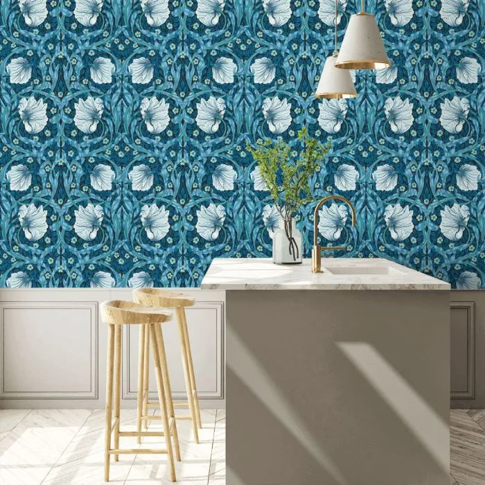 Pimpernel Wallpaper - Midnight/Opal