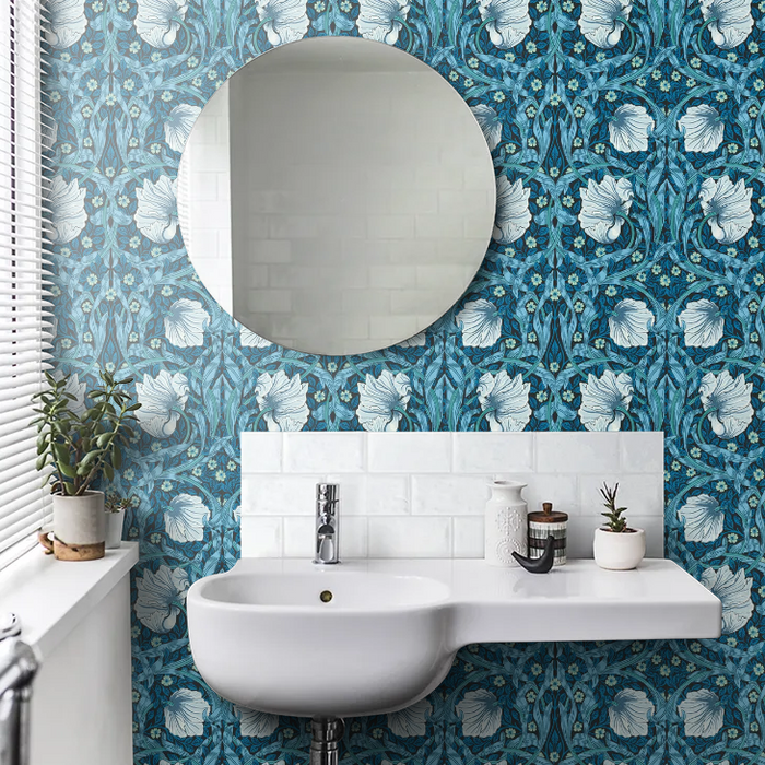 Pimpernel Wallpaper - Midnight/Opal