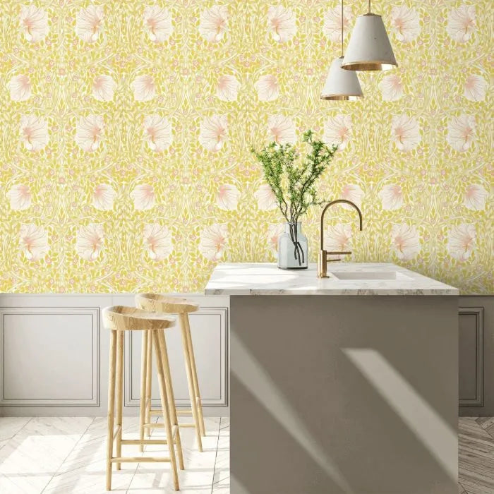 Pimpernel Wallpaper - Sunflower/Pink