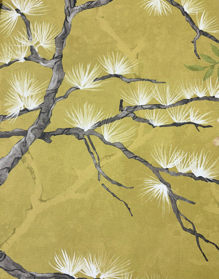 Pine Shadow Wisteria Wallpaper - Ochre/Lime