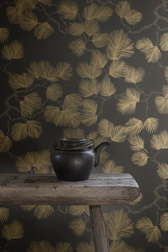 Pine Wallpaper - Black