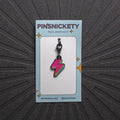 Pinsnickety - Pink Lightning Bolt Charm
