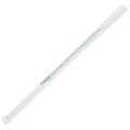 PLA Plastic Straws Earth 9.5" Jumbo PLA Straws (5mm) Wrapped in Paper - Clear - 4,800 count-Straws & Stirrers-Karat-Restaurant Supply Drop