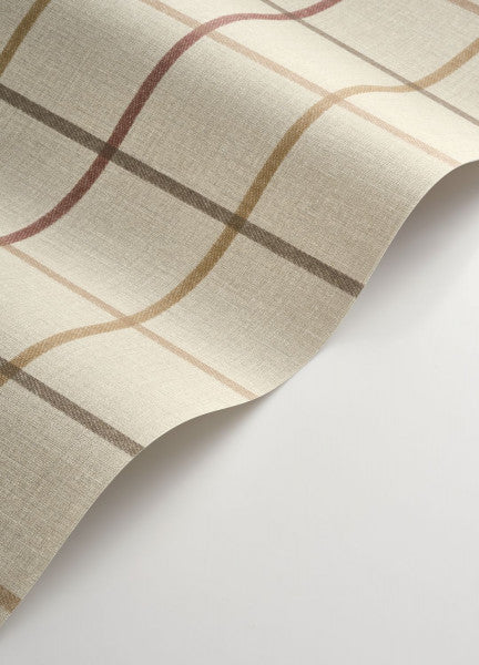 Plaid Line Wallpaper - Beige lin