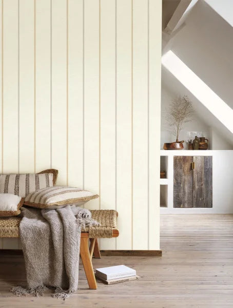 Plaid Line Wallpaper - Beige Sable