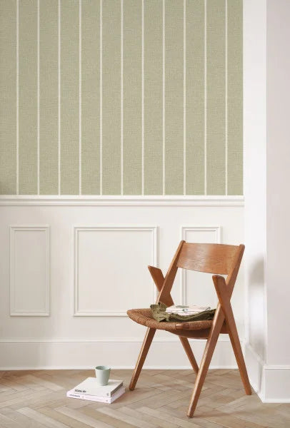 Plaid Line Wallpaper - Vert Amande