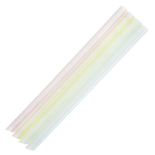 Plastic Straws 9'' Bubble Tea Straws (10mm) - Mixed Striped Colors - unwrapped - 1,600 count-Straws & Stirrers-Karat-Restaurant Supply Drop