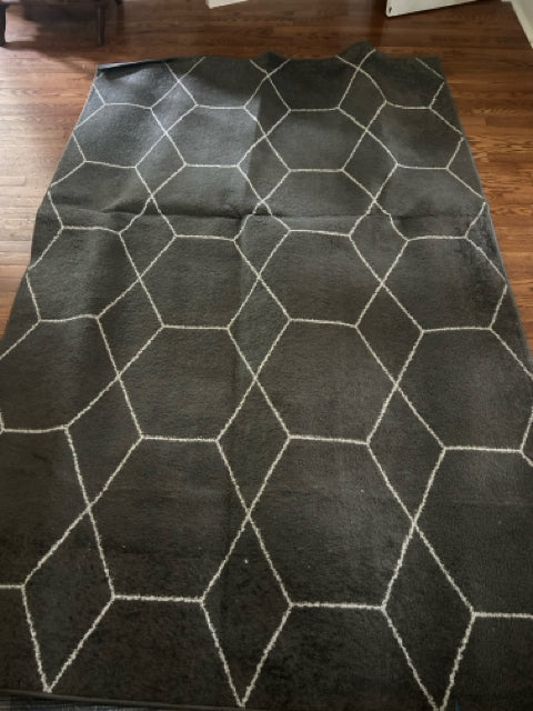 Polypropelyne Trellis Gray/White Rug